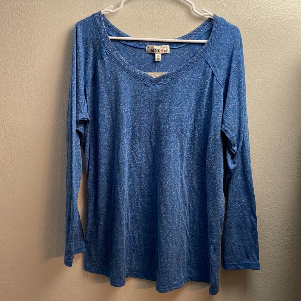 Derek Heart Plus Long Sleeve Top - Sz 2X